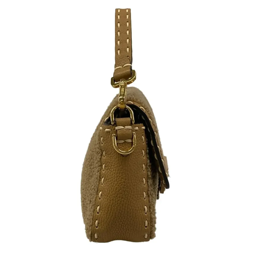 Fendi Mama Bucket Handbag 8BR600 Mouton Leather